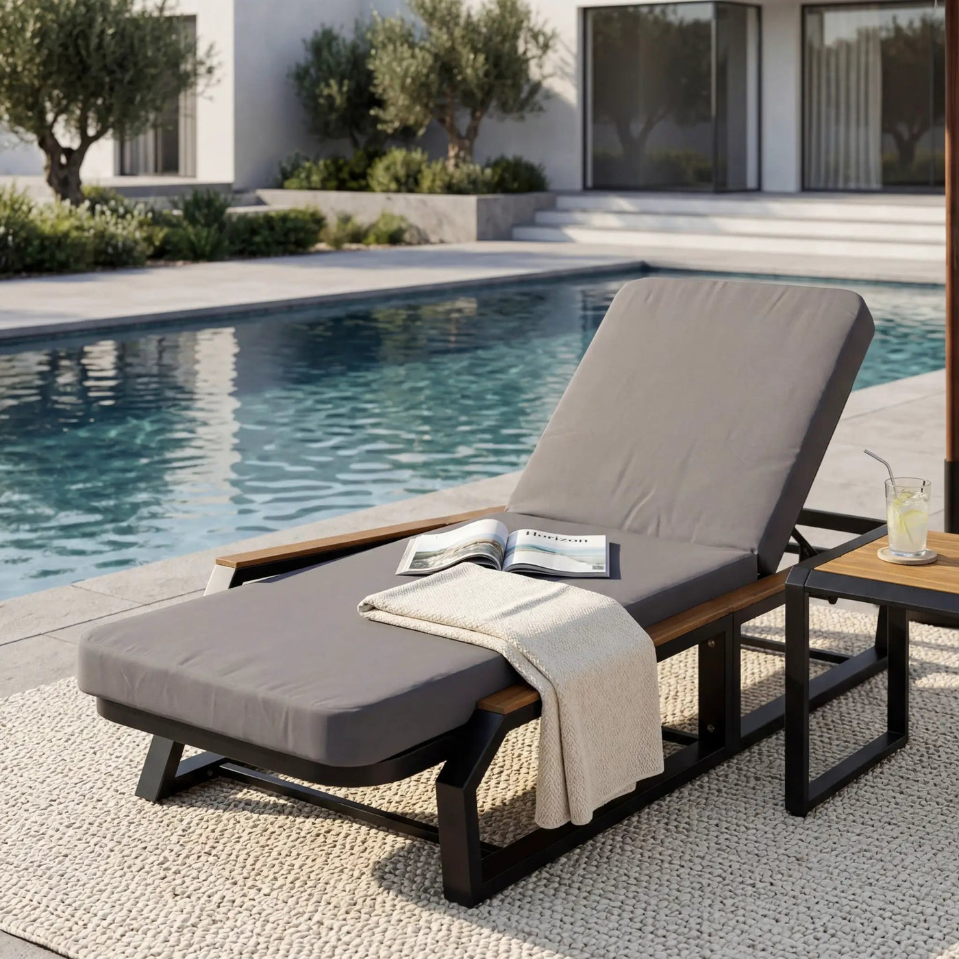 Adjustable 5-Position Outdoor Chaise Lounge by HouseOfZazla