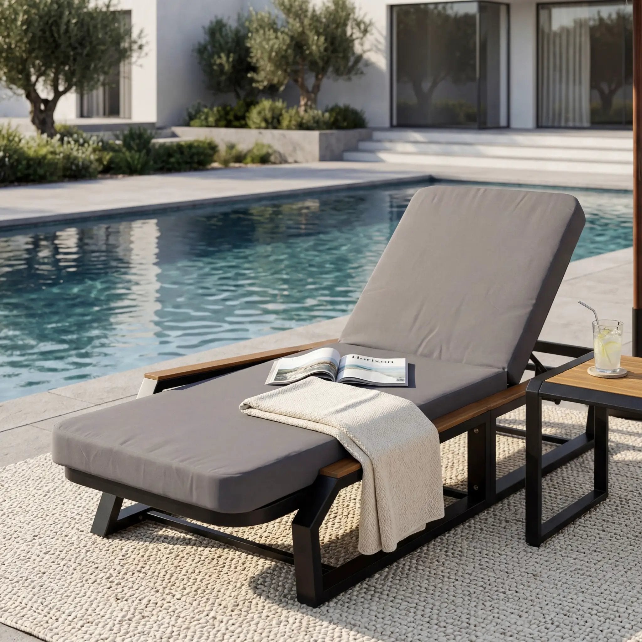Adjustable 5-Position Outdoor Chaise Lounge by HouseOfZazla