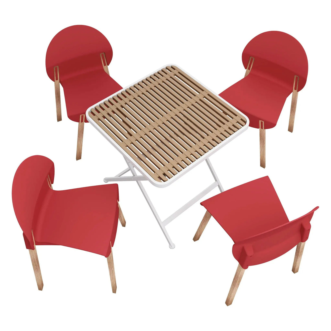 4 Piece Set Of Single Chairs With A Folding Square Table by HouseOfZazla