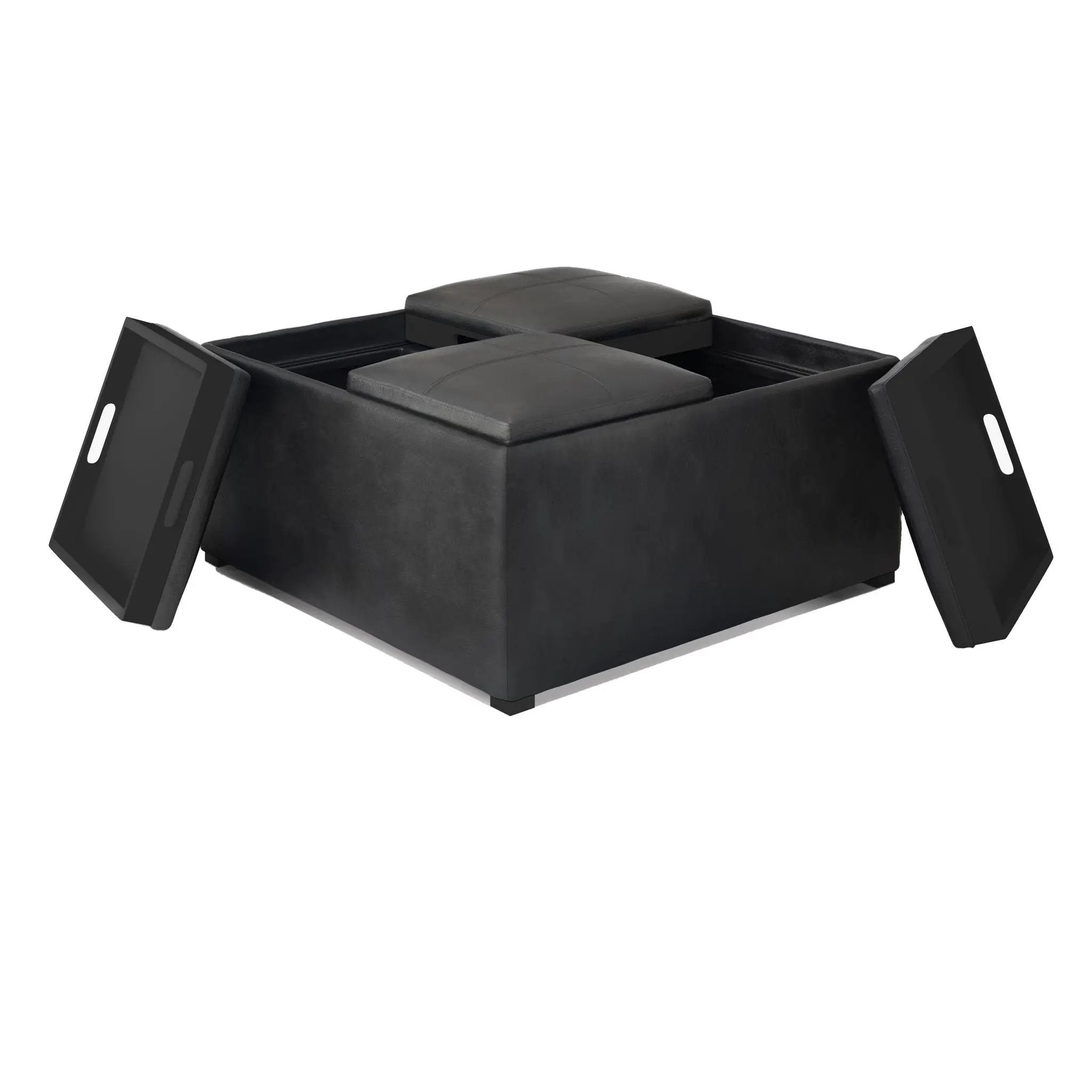 Avalon - Upholstered Square Coffee Table Storage Ottoman by HouseOfZazla