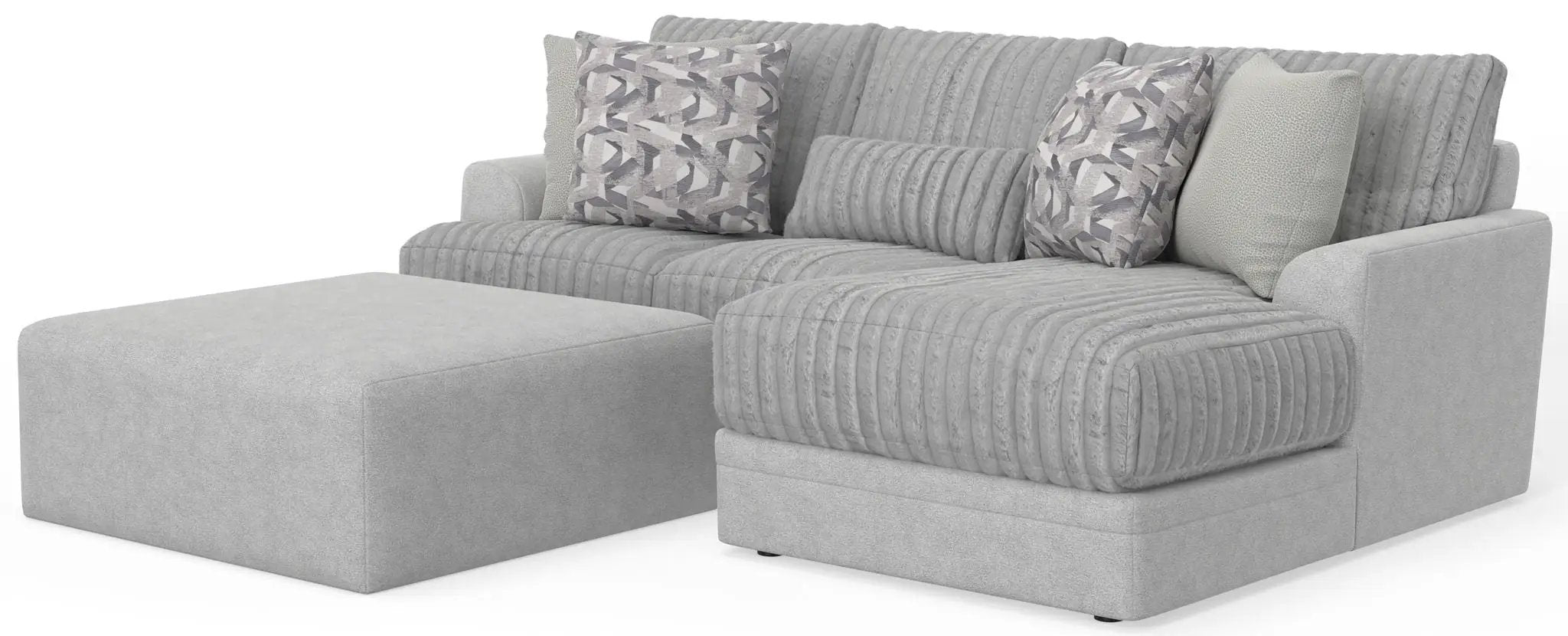 Titan - Sectional With Comfort Coil Seating, Cocktail Ottoman And Accent Pillows Included by Unique Piece Furniture
