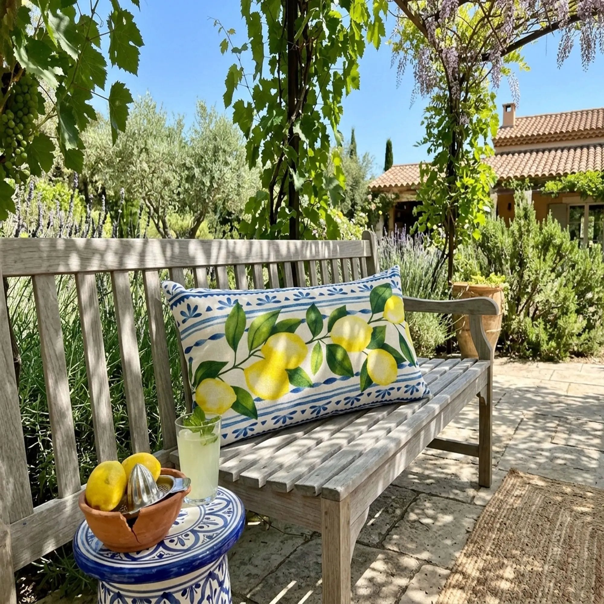 Summer Fresh Lemon Lumbar Outdoor Pillows - Multi by HouseOfZazla