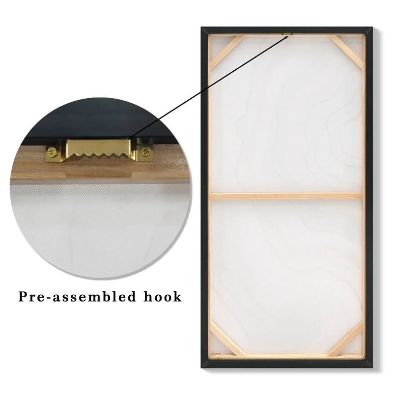 Canvas Painting Wall Art Framed Abstract Modern Decor 20x40 Inches by HouseOfZazla