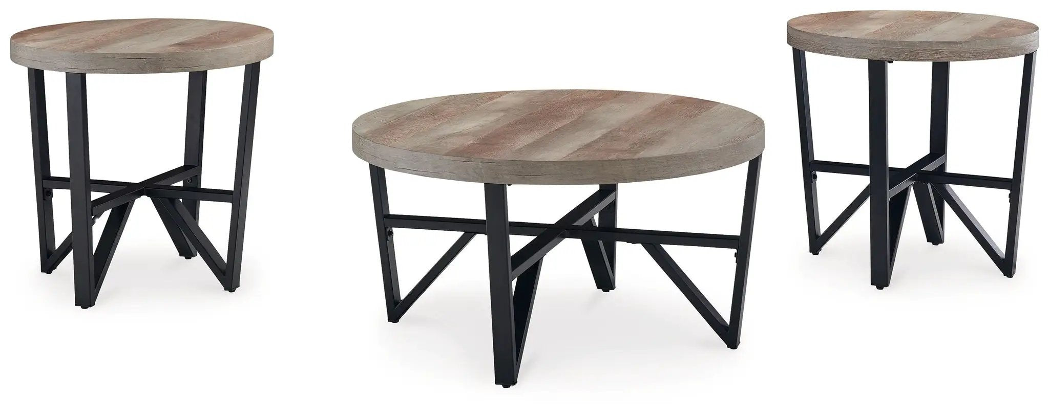 Deanlee - Occasional Table Set (Set of 3) - Grayish Brown / Black by Unique Piece Furniture