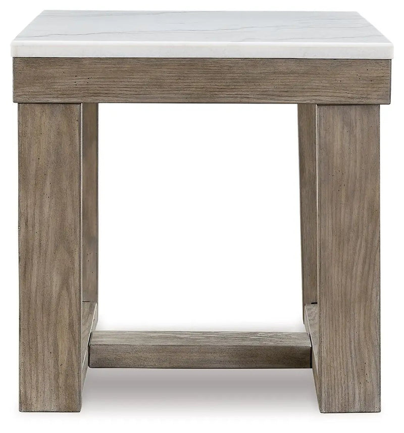 Loyaska - Square End Table - Brown / Ivory by Unique Piece Furniture