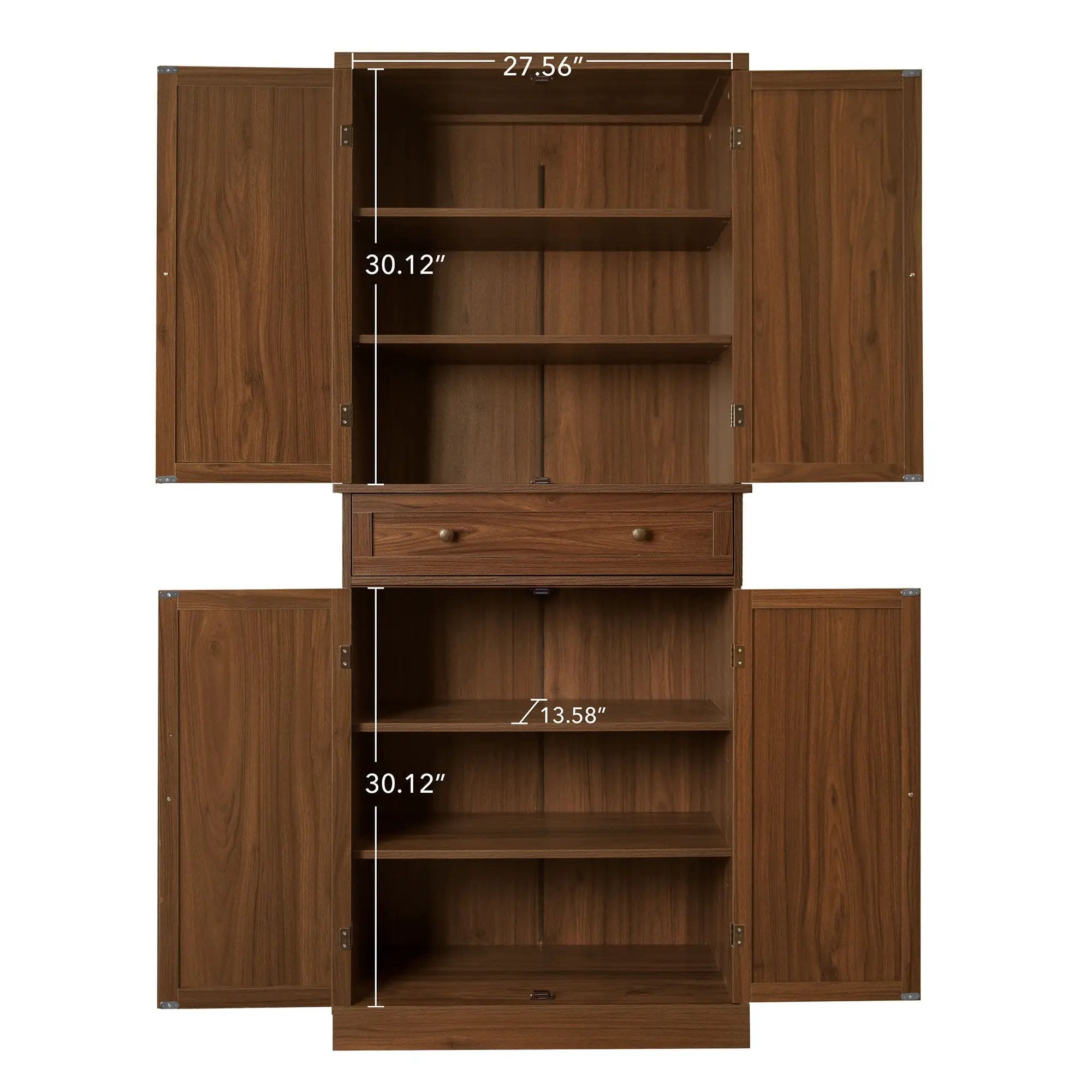 4 Door Storage Cabinet With 1 Drawer, With 4 Adjustable Inner Shelves by Unique Piece Furniture