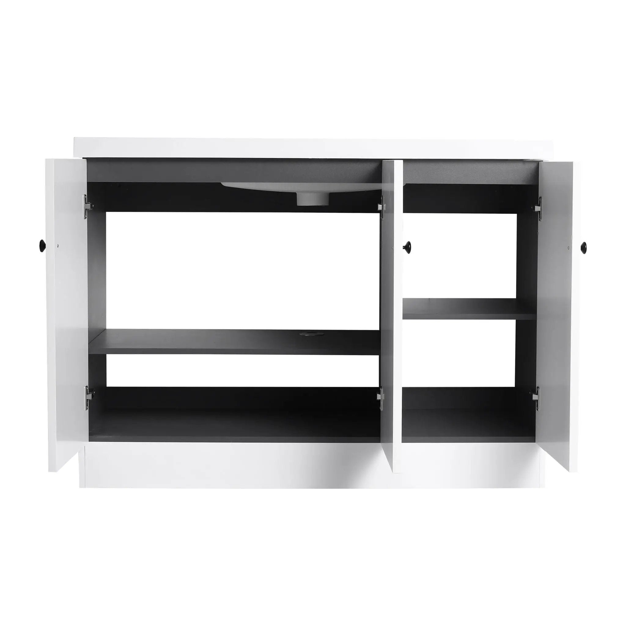 Contemporary Freestanding Bathroom Vanity With Resin Sink & Soft-Close Cabinet Doors by HouseOfZazla