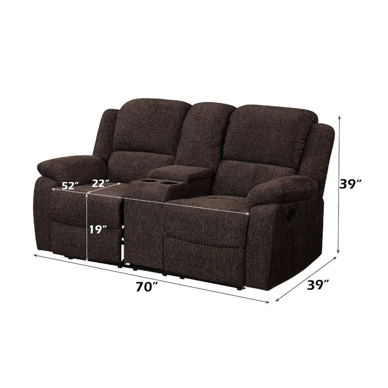 Madden - Motion Loveseat With Console - Brown Chenille by Unique Piece Furniture