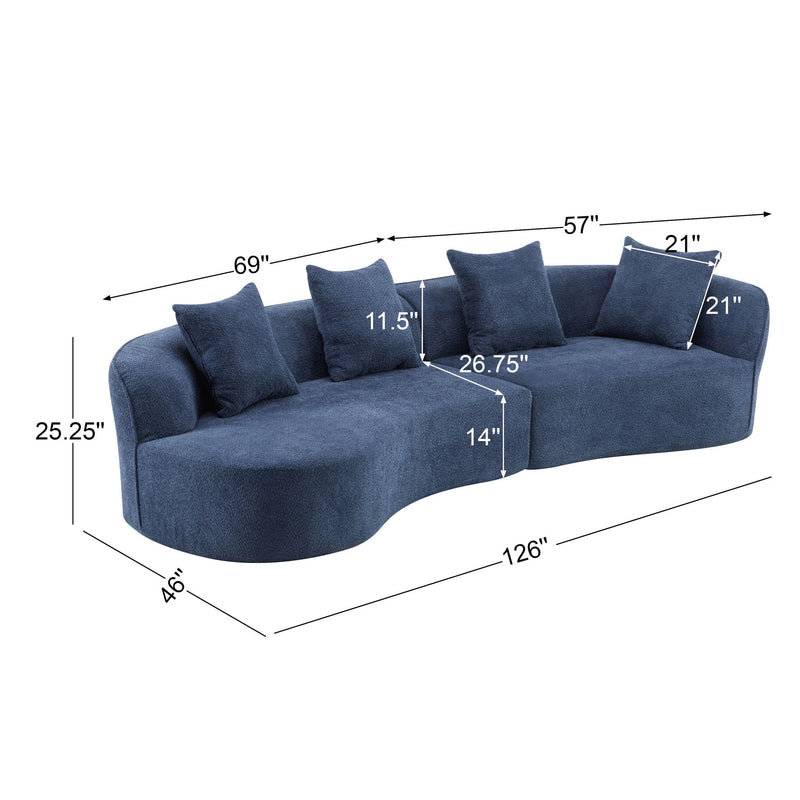 Elegant Curved Sectional Sofa With Full Foam Comfort by HouseOfZazla