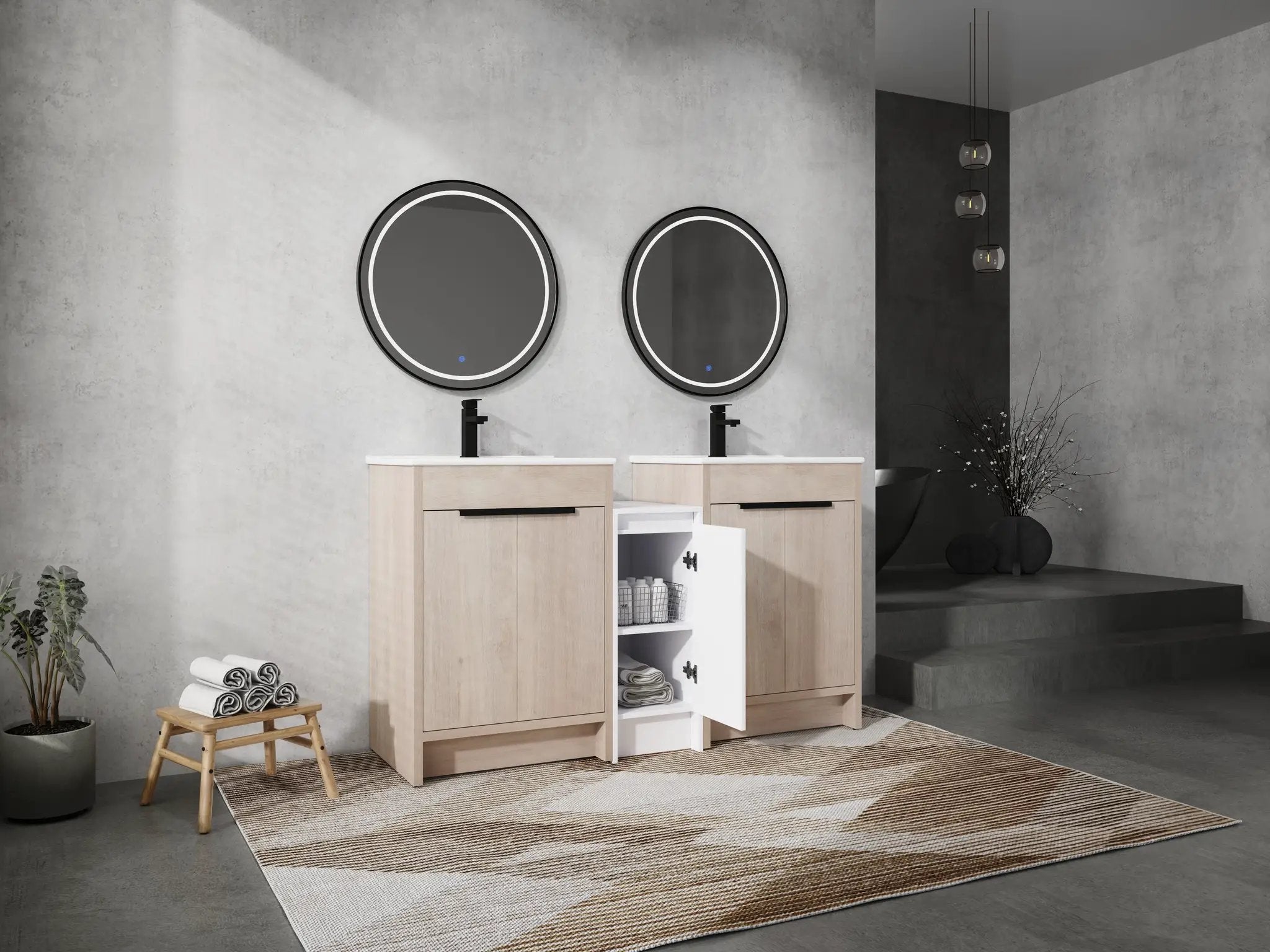 60 Inch Freestanding Bathroom Vanity with Ceramic Sink by HouseOfZazla