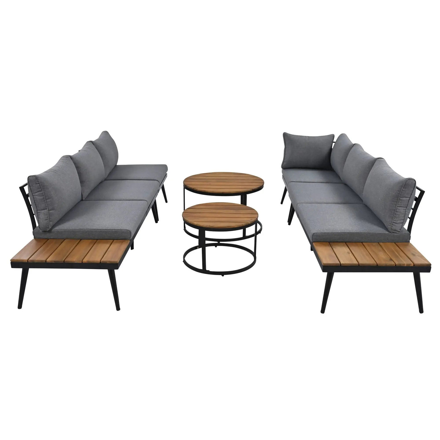 Modern Outdoor Sectional Sofa Set With Nesting Coffee Tables by HouseOfZazla