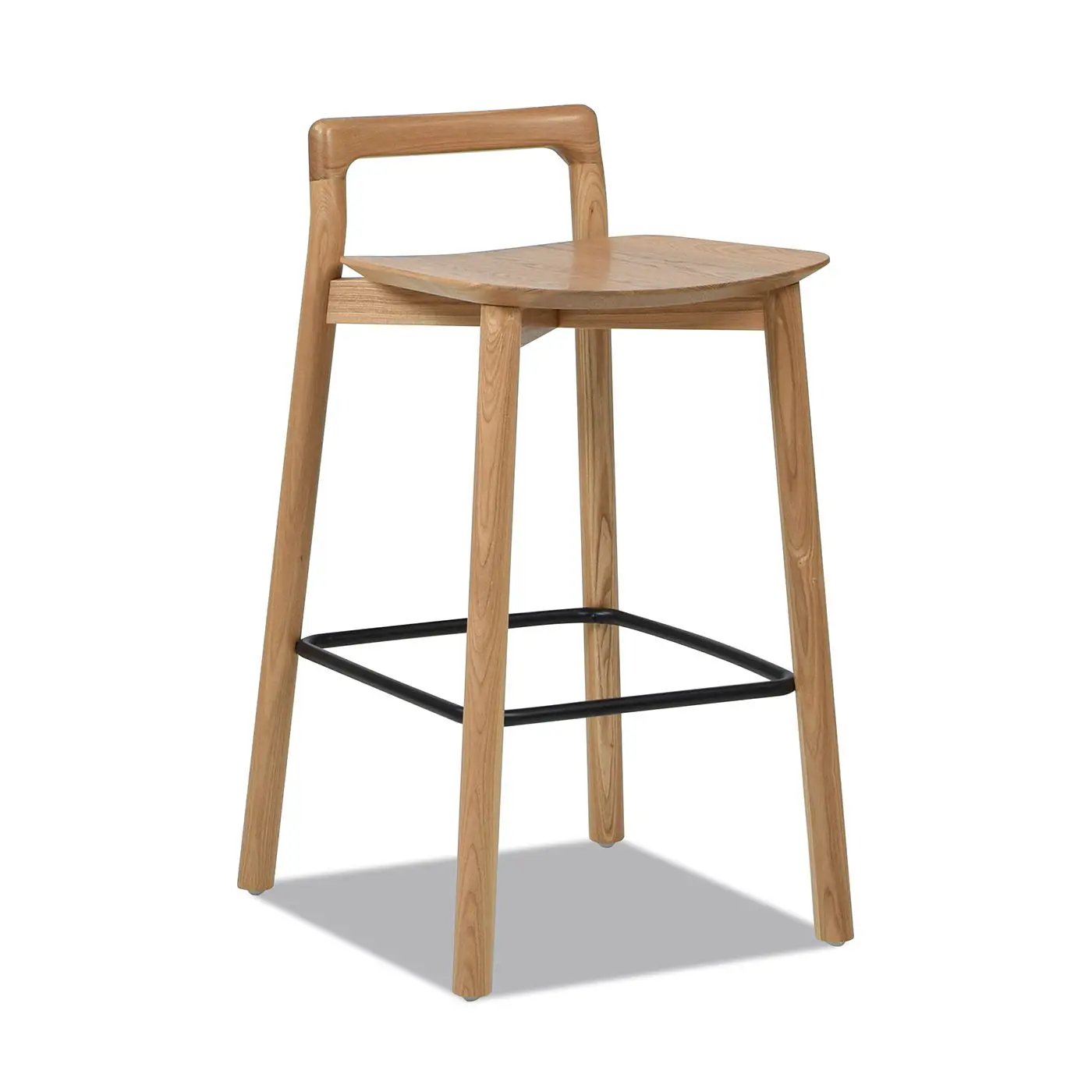 Sven - Modern Minimalist Low Back Counter Stool - Natural Blonde Ash by Unique Piece Furniture