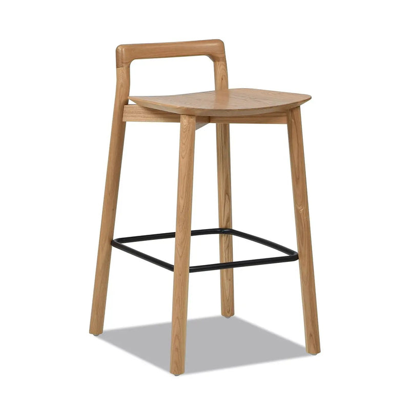 Sven - Modern Minimalist Low Back Counter Stool - Natural Blonde Ash by Unique Piece Furniture