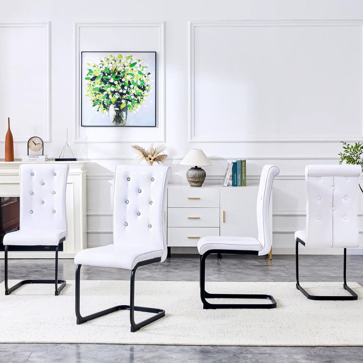 Alligator Skin Upholstered Dining Chairs by Unique Piece Furniture