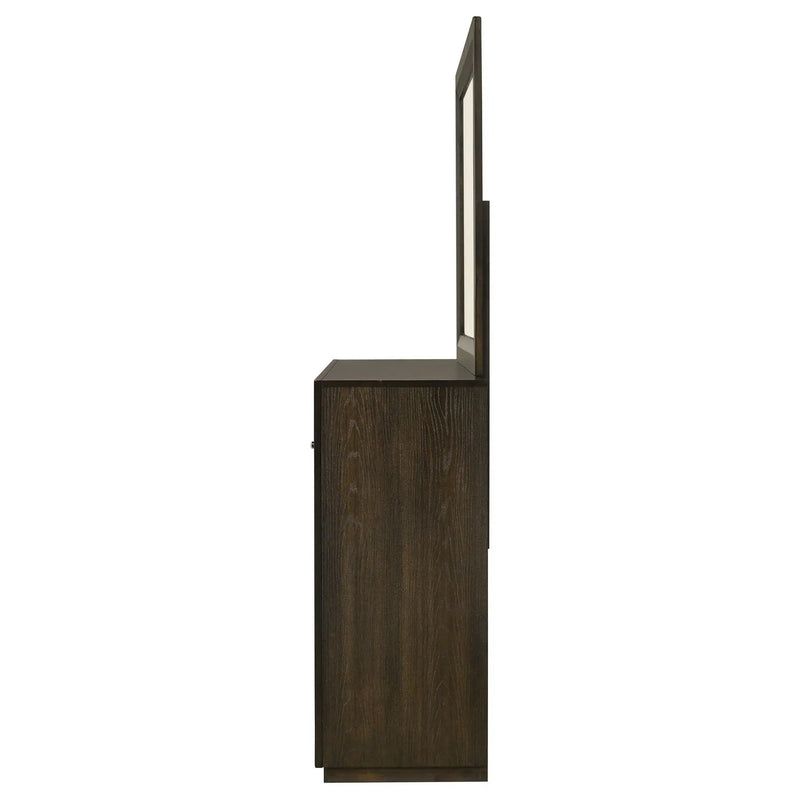 Atlas 7-drawer Bedroom Dresser and Mirror Set Dark Oak by Unique Piece Furniture