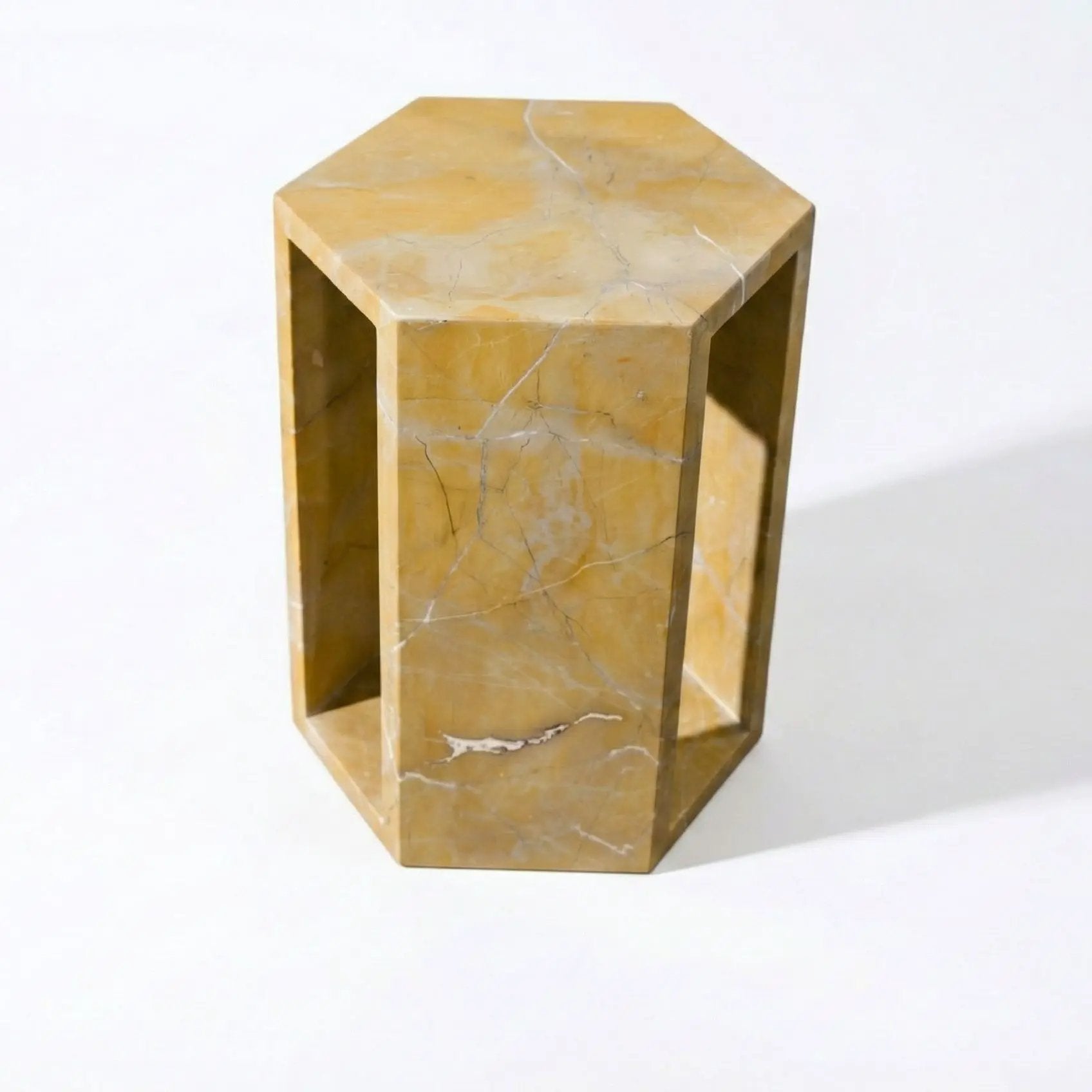 Modern Minimalist Hexagon Side Table by Unique Piece Furniture