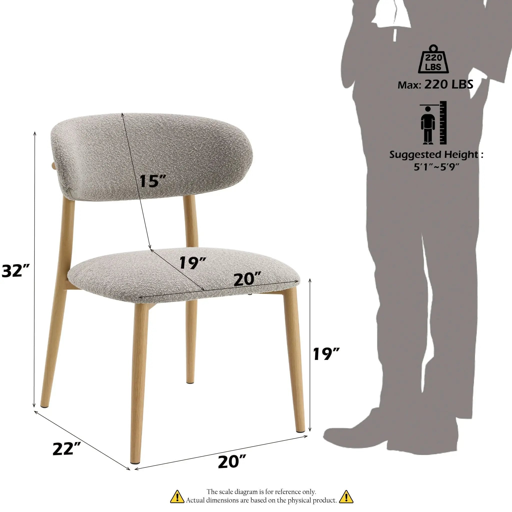 Kacey - Boucle Side Chair (Set of 2) - Gray by HouseOfZazla