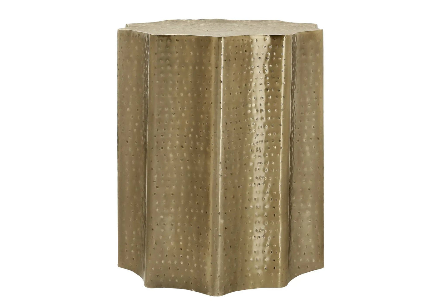 Drum Accent Side Table, Stylish Scalloped Design by HouseOfZazla
