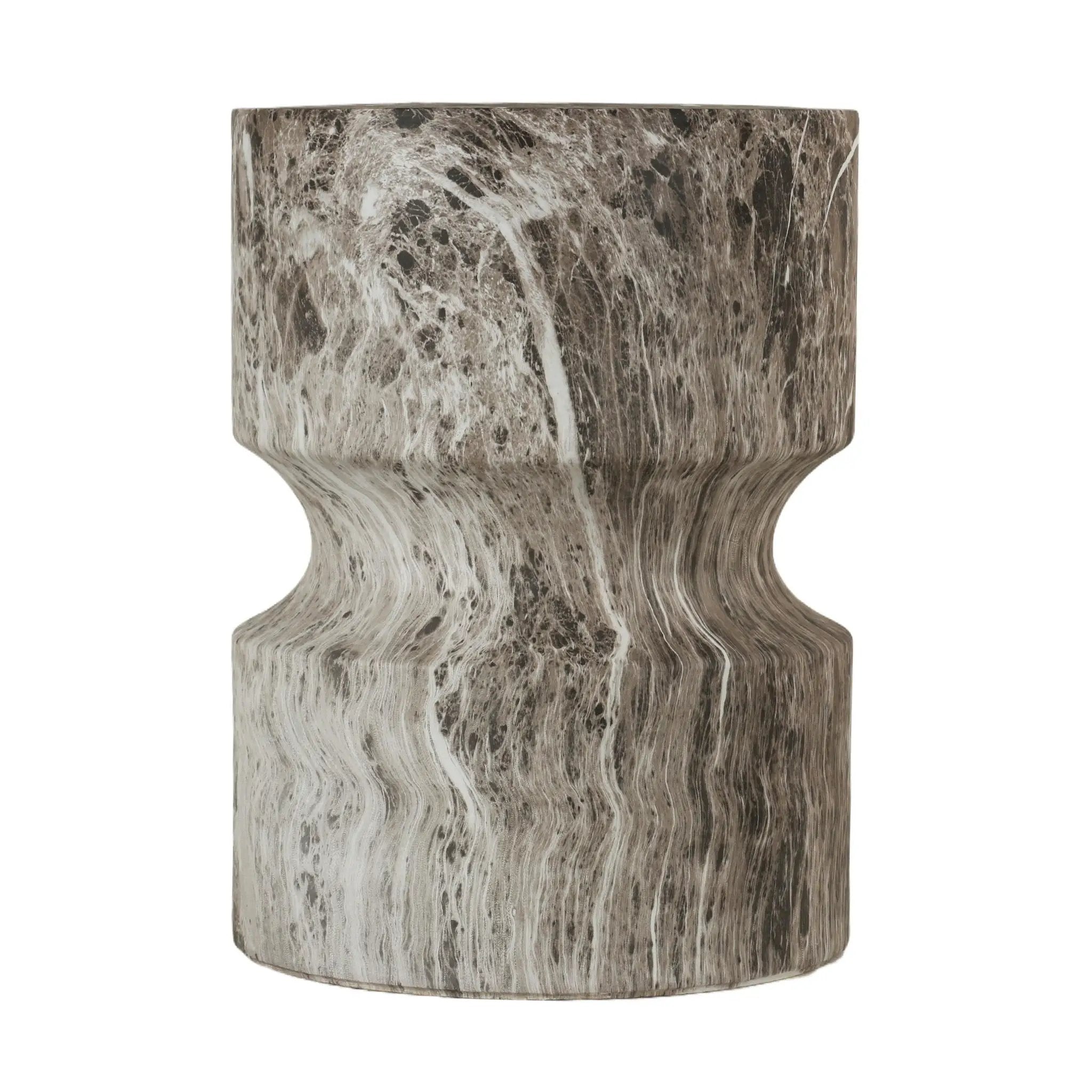 Outdoor Geometric Round End Table - Marble by HouseOfZazla