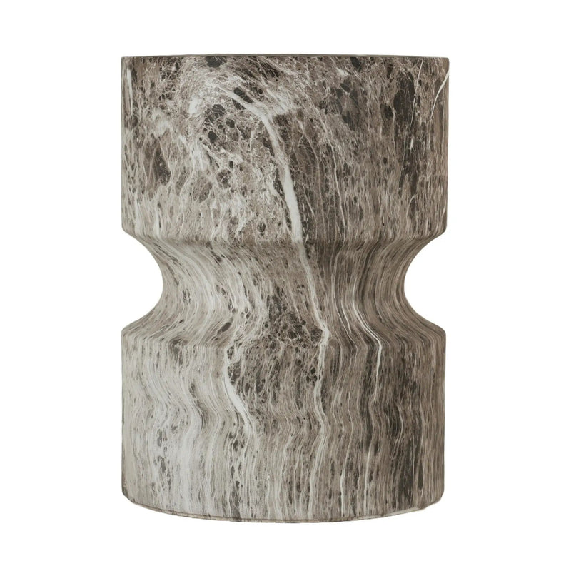 Outdoor Geometric Round End Table - Marble by HouseOfZazla