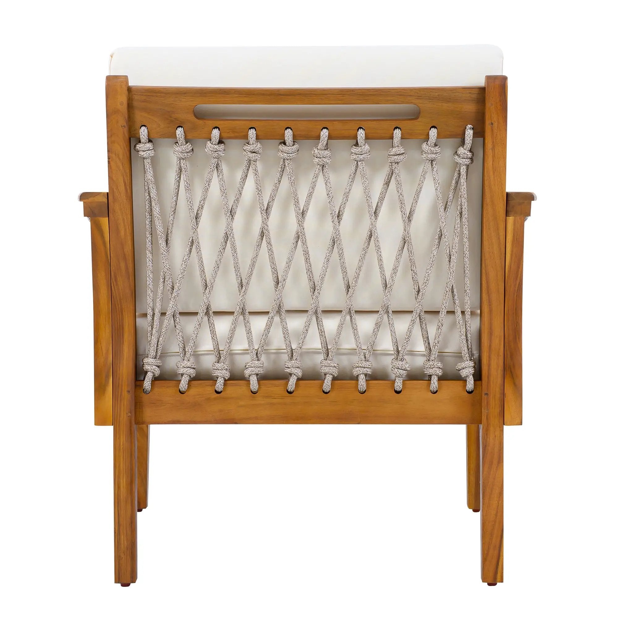 Outdoor Acacia Wood Club Chair with Handwoven Rope (Set of 2) by HouseOfZazla