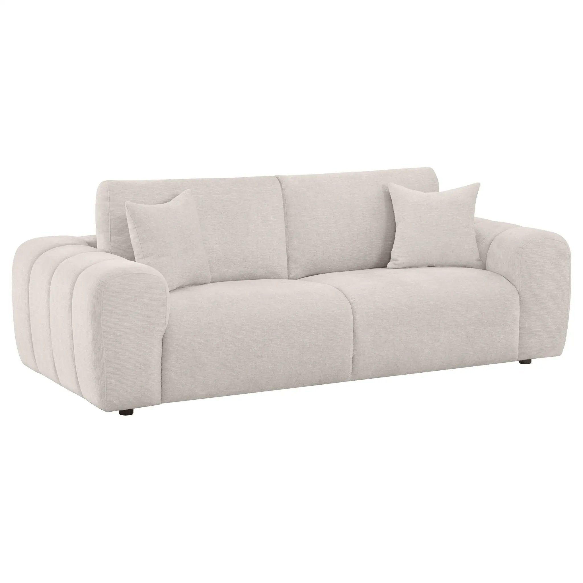 Burnett 3-piece Chenille Upholstered Sofa Set Ivory by Unique Piece Furniture