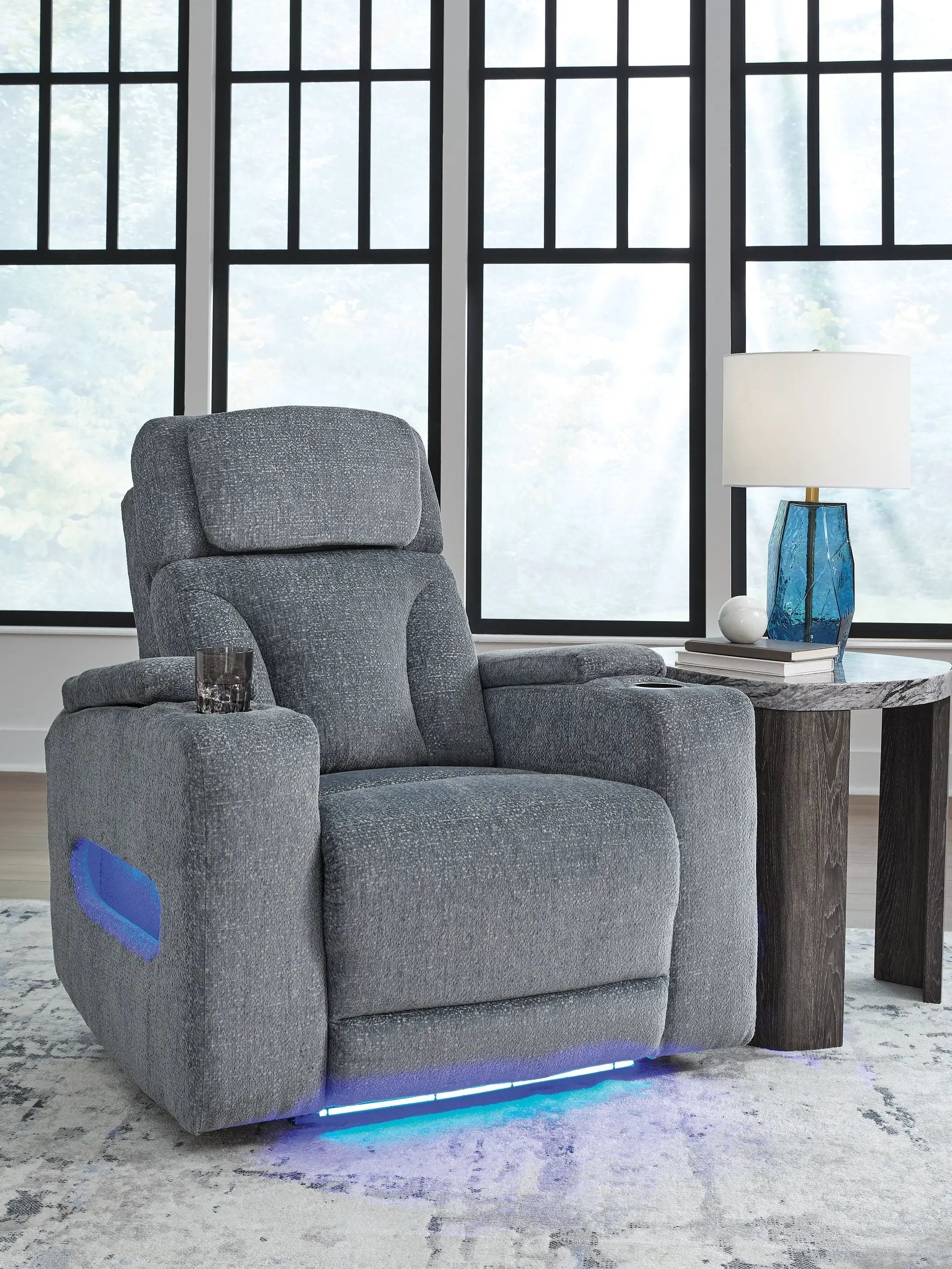 Studio Cave - Power Recliner - Steel by Unique Piece Furniture