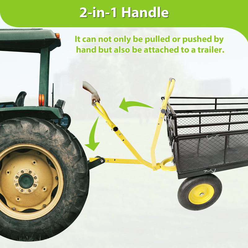 Steel Garden Cart, Heavy Duty 1400 lbs Capacity by HouseOfZazla
