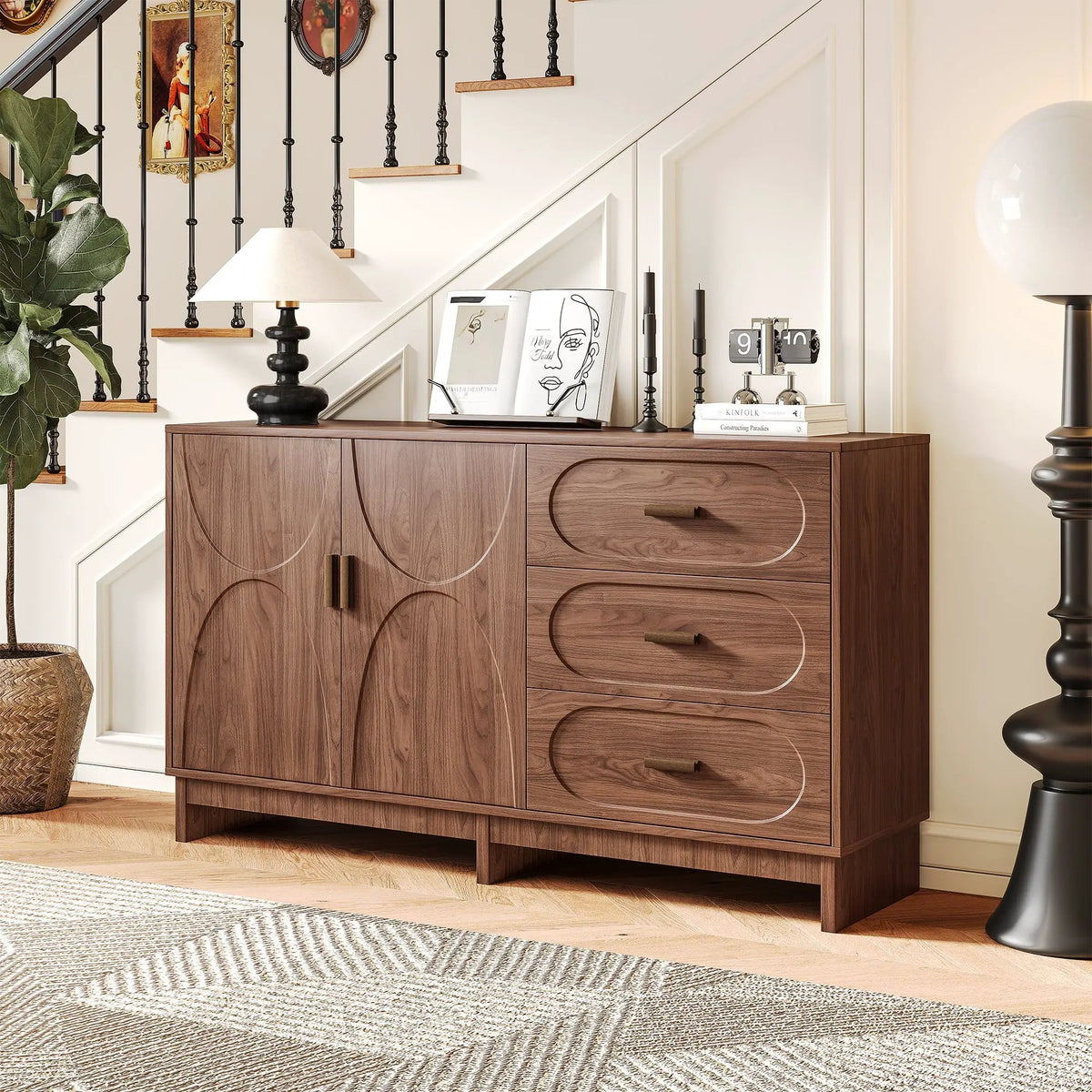 59.1" Buffet Sideboard with 2 Doors and 3 Drawers by HouseOfZazla
