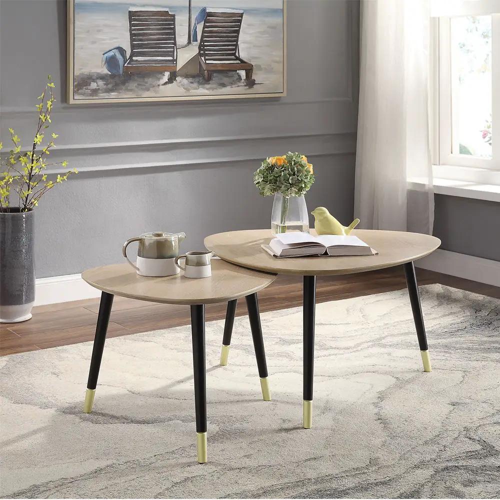 Allison - Nesting Table Set - Natural & Black by Unique Piece Furniture