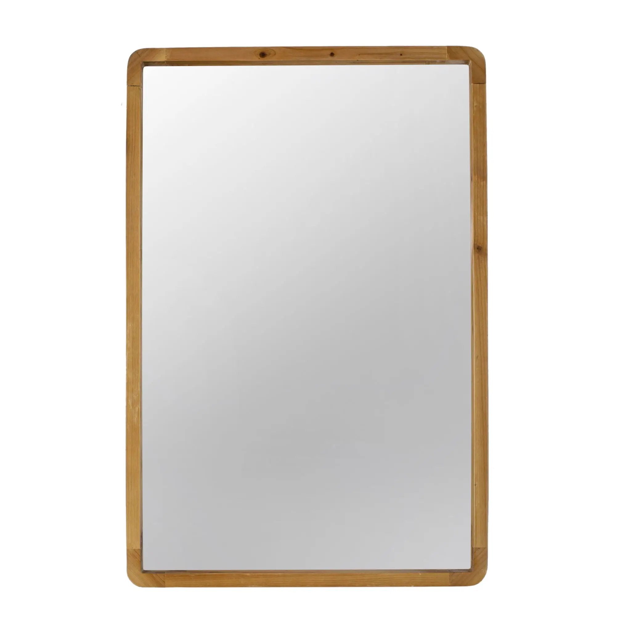 Rectangle Wood Mirror, Farmhouse Wall Decor For Living Room Bedroom Entryway - Brown by Unique Piece Furniture