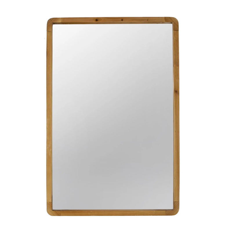 Rectangle Wood Mirror, Farmhouse Wall Decor For Living Room Bedroom Entryway - Brown by Unique Piece Furniture
