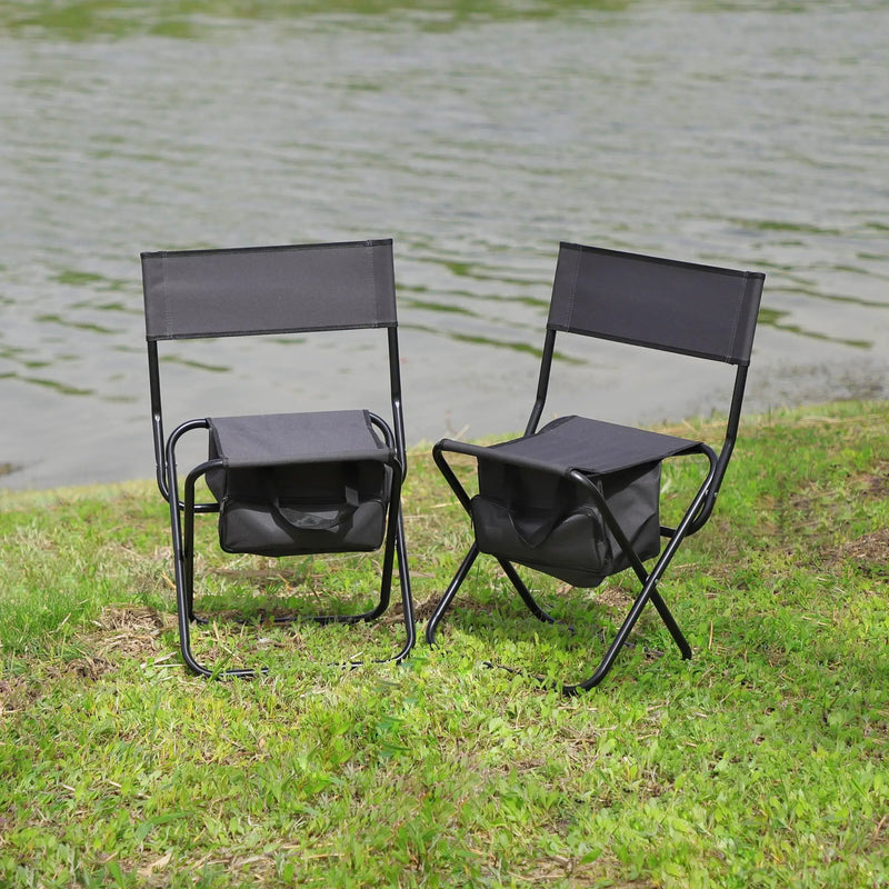 Folding Outdoor Chairs With Storage Bag, Portable Chair For Indoor, Outdoor Camping, Picnics And Fishing by HouseOfZazla