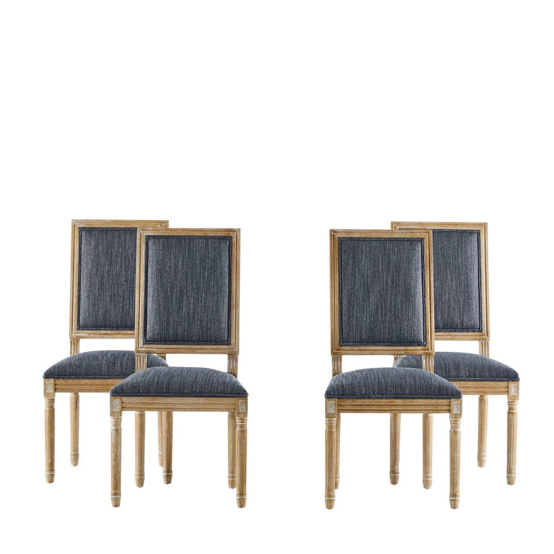 French Country Style Dining Chair With Upholstered Seating And Fluted Legs by HouseOfZazla