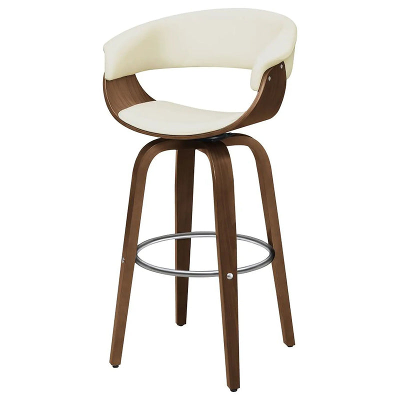 Swivel Bar Stool Elegant Design With Upholstery - Cream by HouseOfZazla