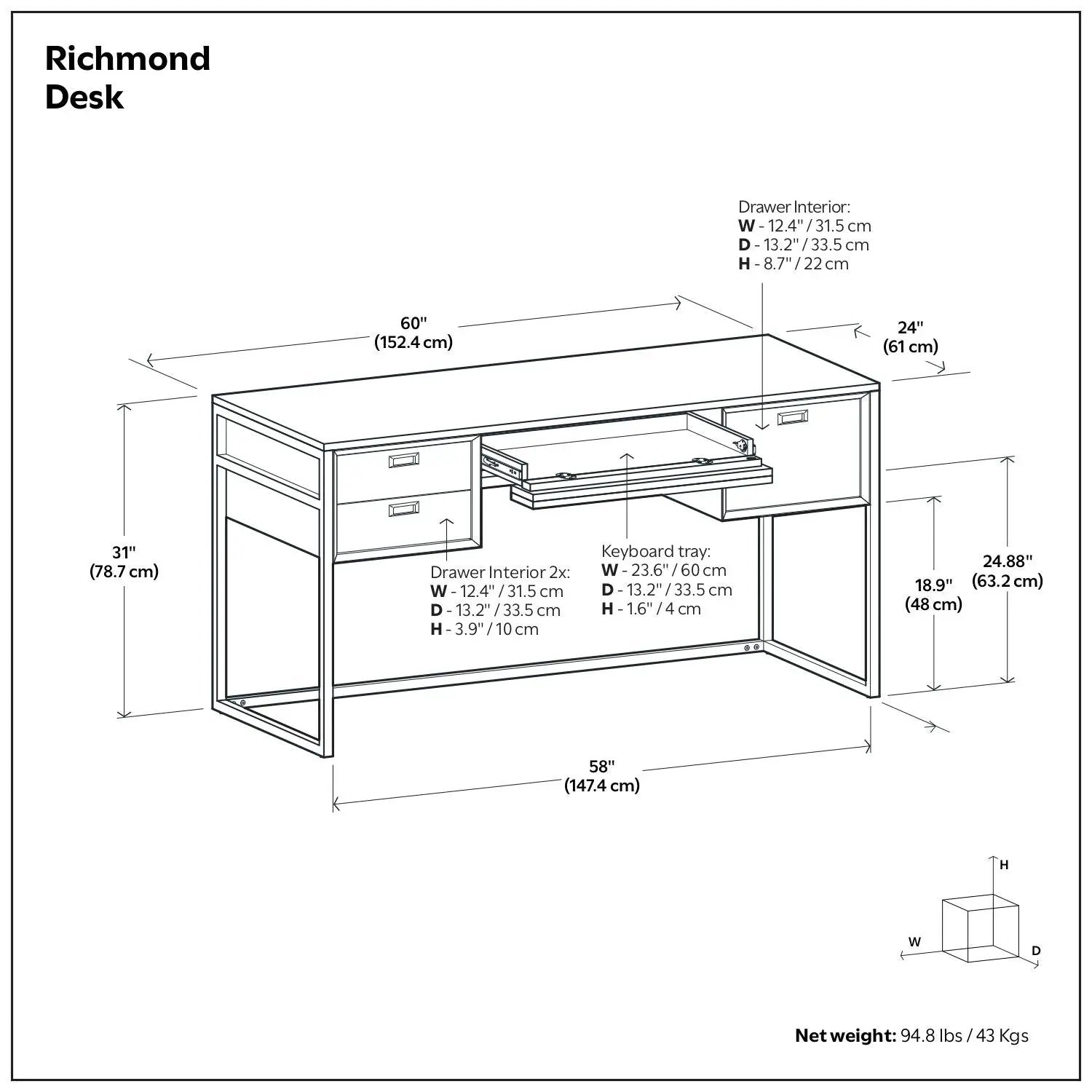 Richmond - Desk - Rustic Natural Aged Brown by Unique Piece Furniture