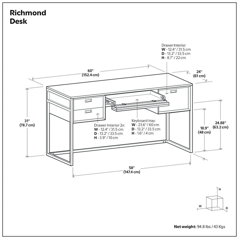 Richmond - Desk - Rustic Natural Aged Brown by Unique Piece Furniture