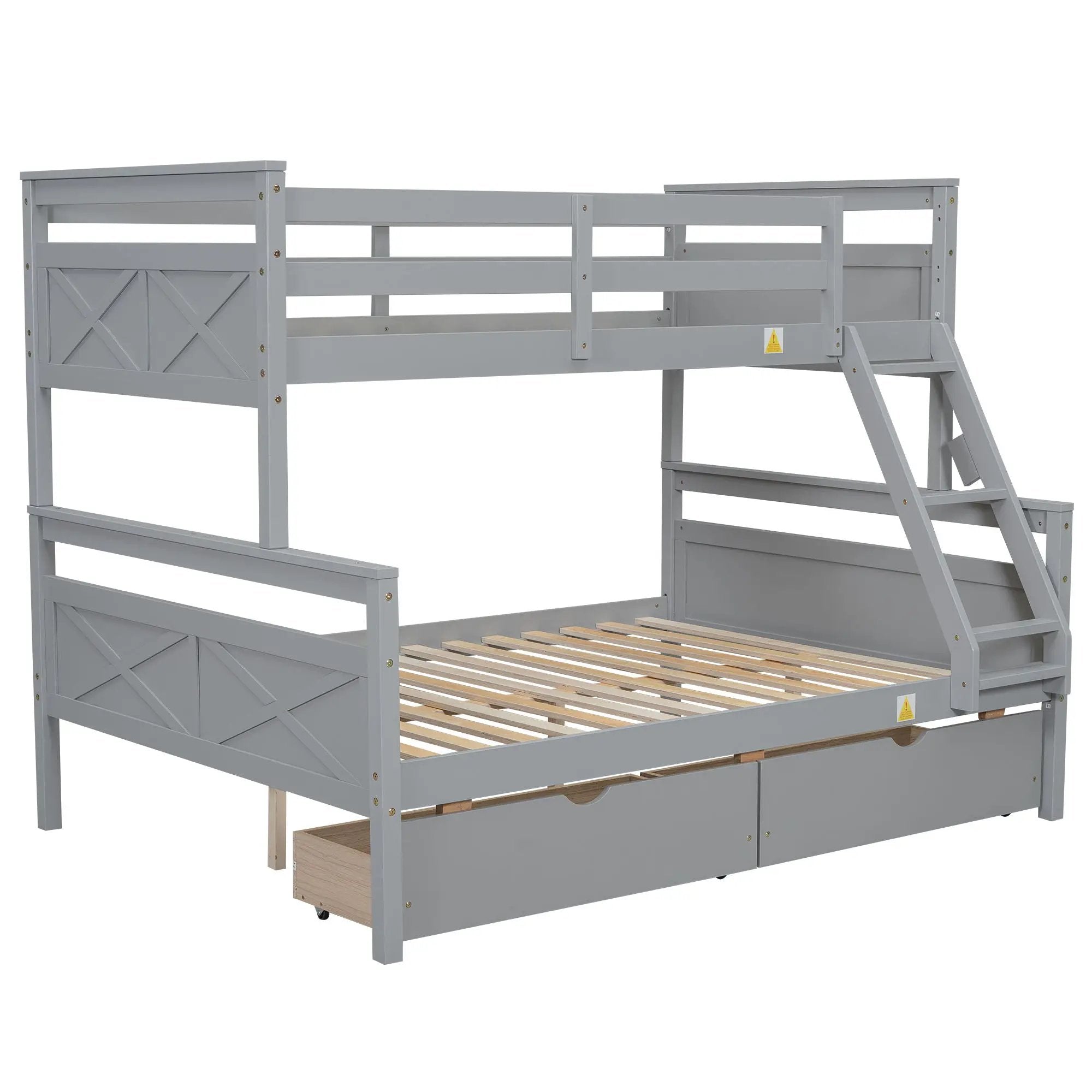 Bunk Bed With Ladder And Safety Guardrail by Unique Piece Furniture