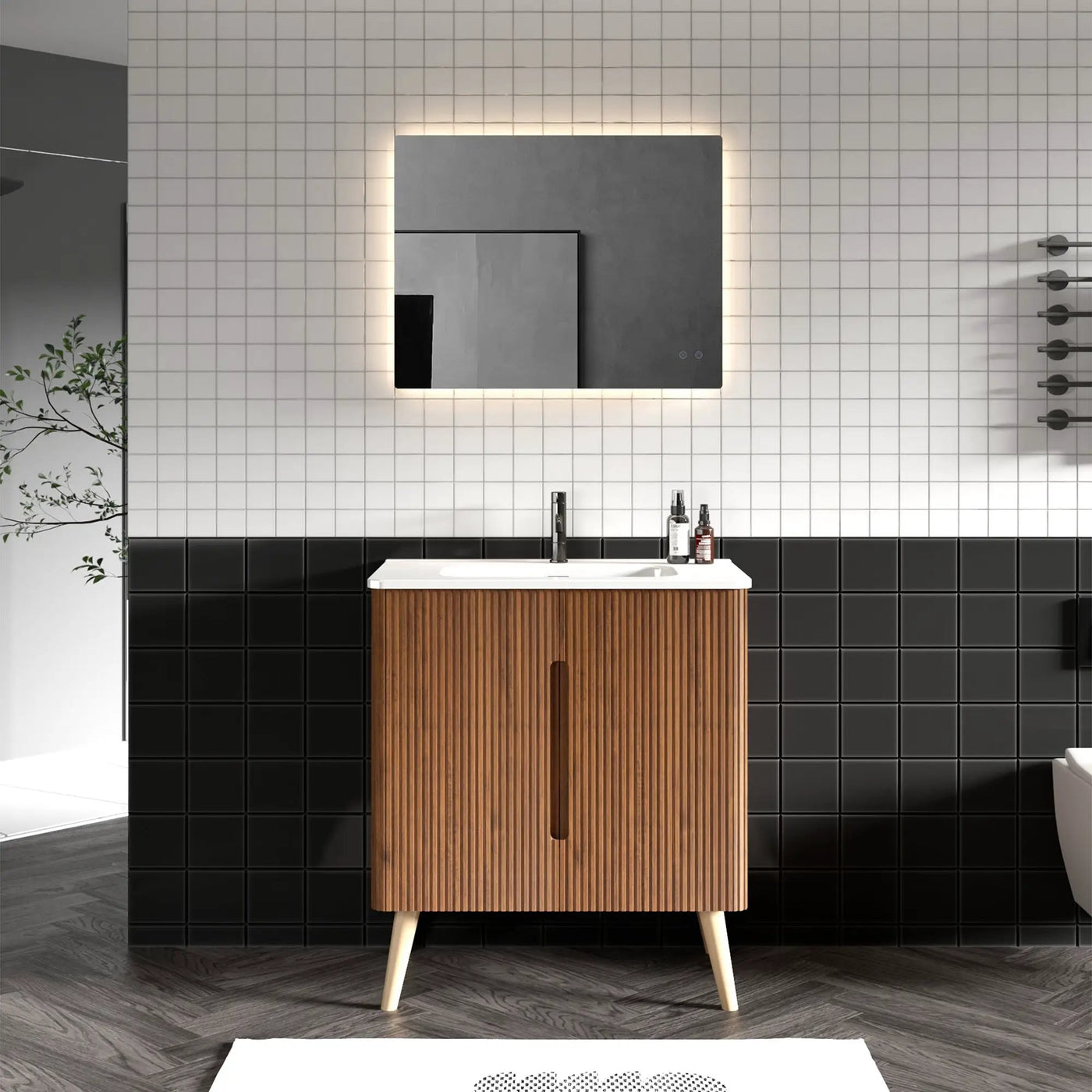 Etna 30"F Striped Bathroom Vanity by HouseOfZazla