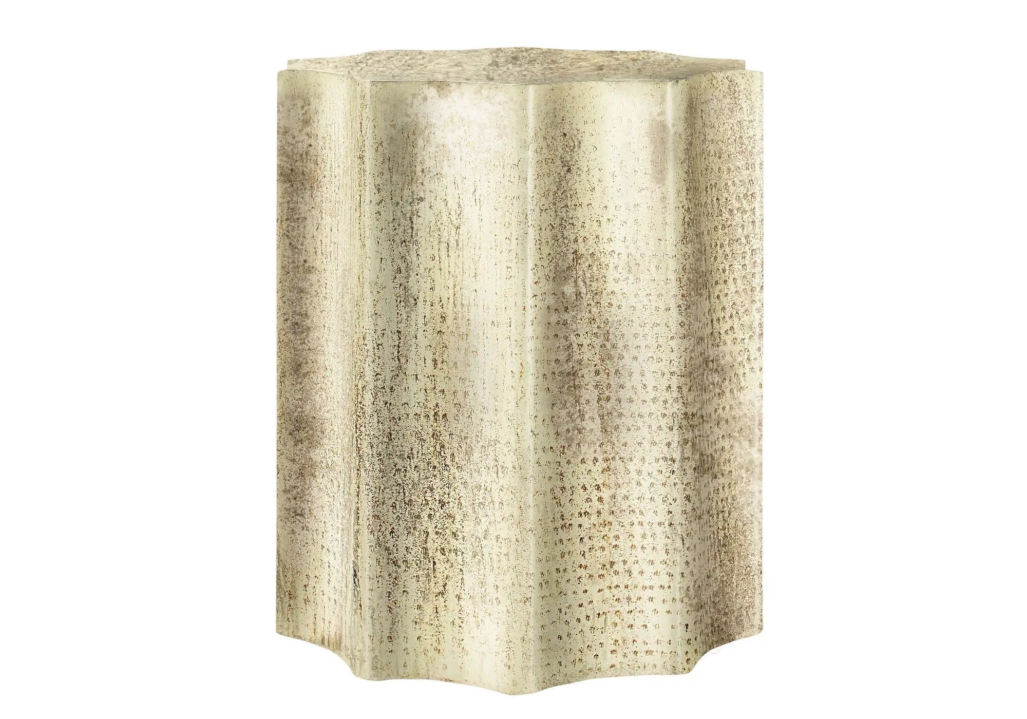 Drum Accent Side Table, Stylish Scalloped Design by HouseOfZazla