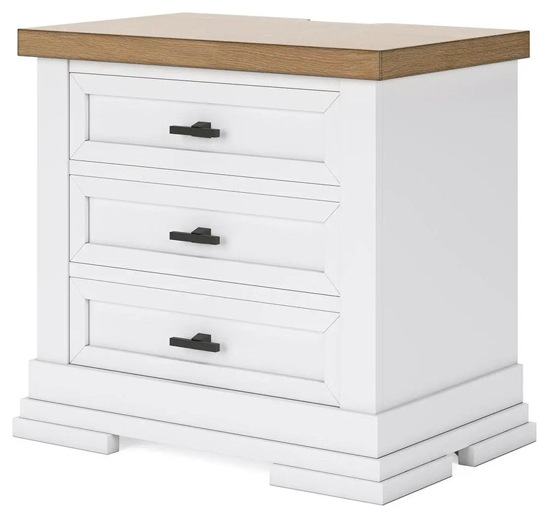 Ashbryn - Three Drawer Night Stand - White / Natural by Unique Piece Furniture