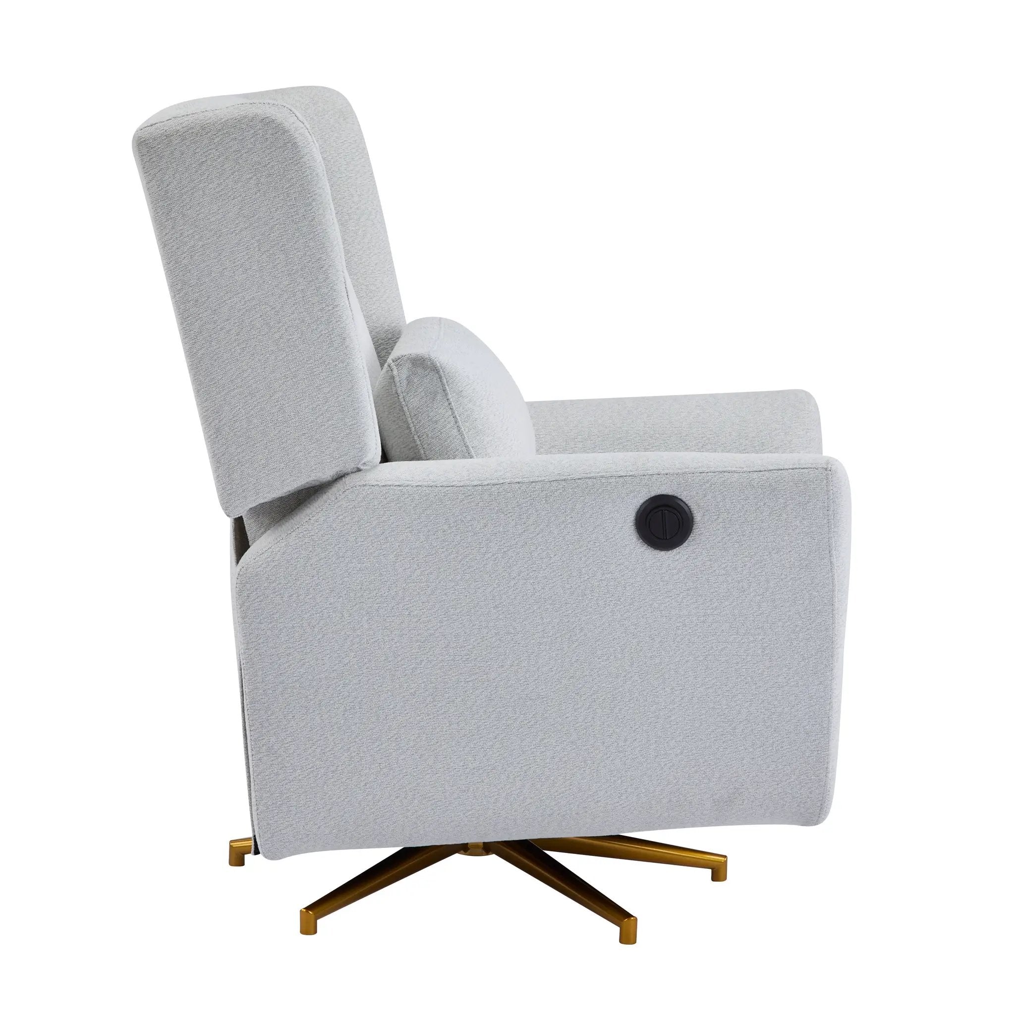 Power Recliner Chair Swivel Upholstered 360° Swivel Recliner by HouseOfZazla
