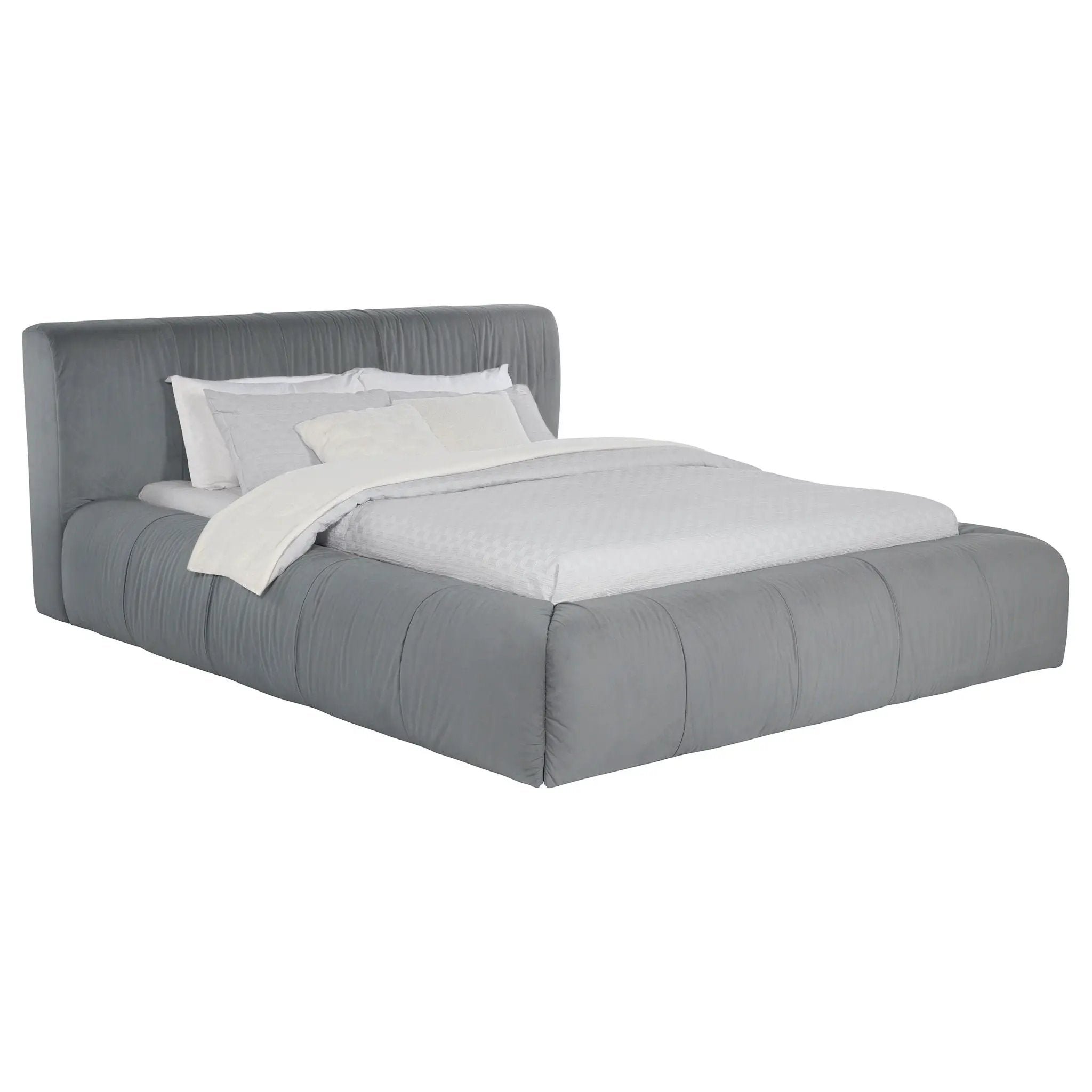 Wilshire Upholstered Queen Platform Bed Grey by Unique Piece Furniture