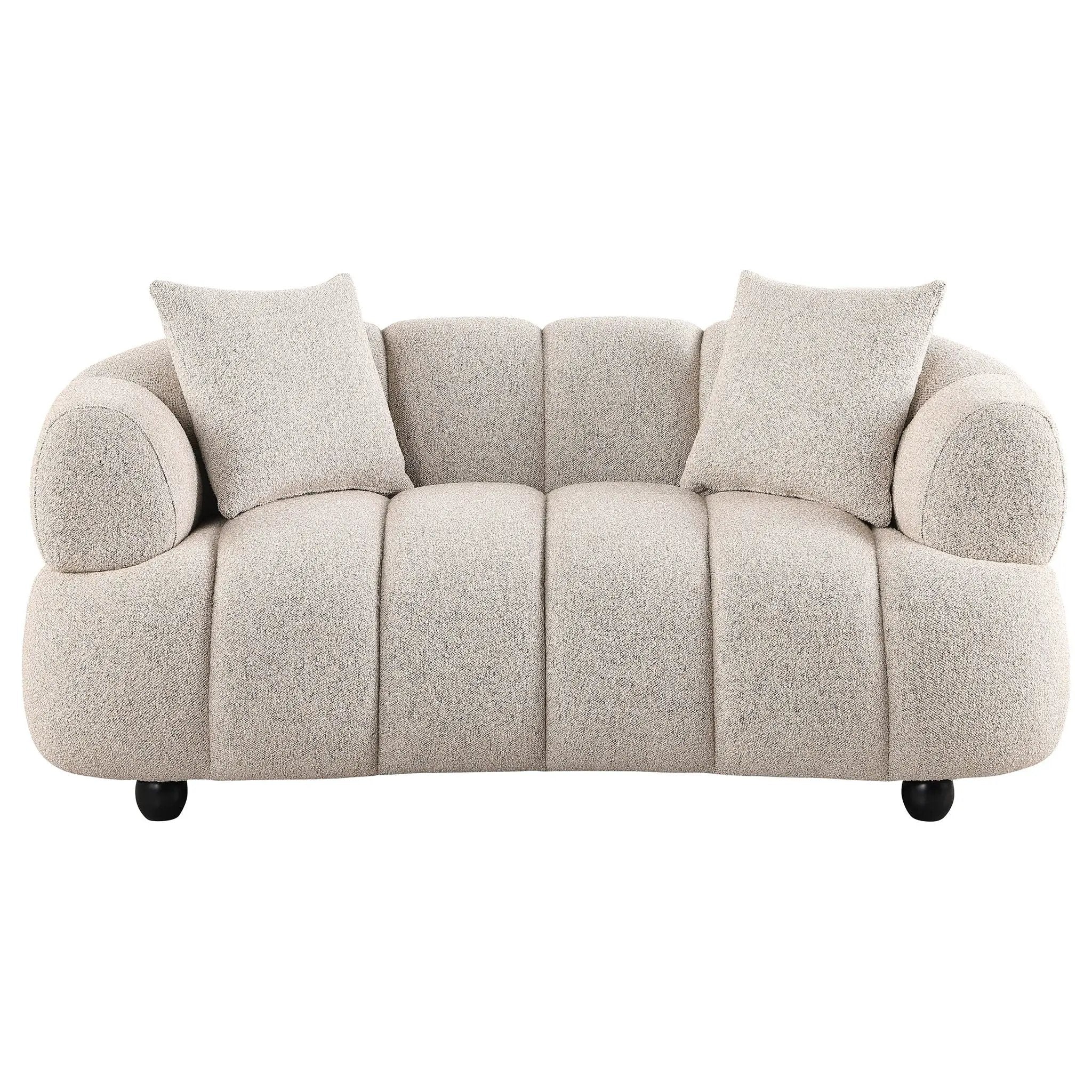 Whitney Contemporary Channel Tufted Woven Fabric Upholstered Loveseat by Unique Piece Furniture