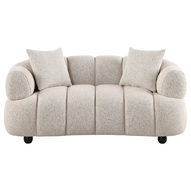 Whitney Contemporary Channel Tufted Woven Fabric Upholstered Loveseat by Unique Piece Furniture