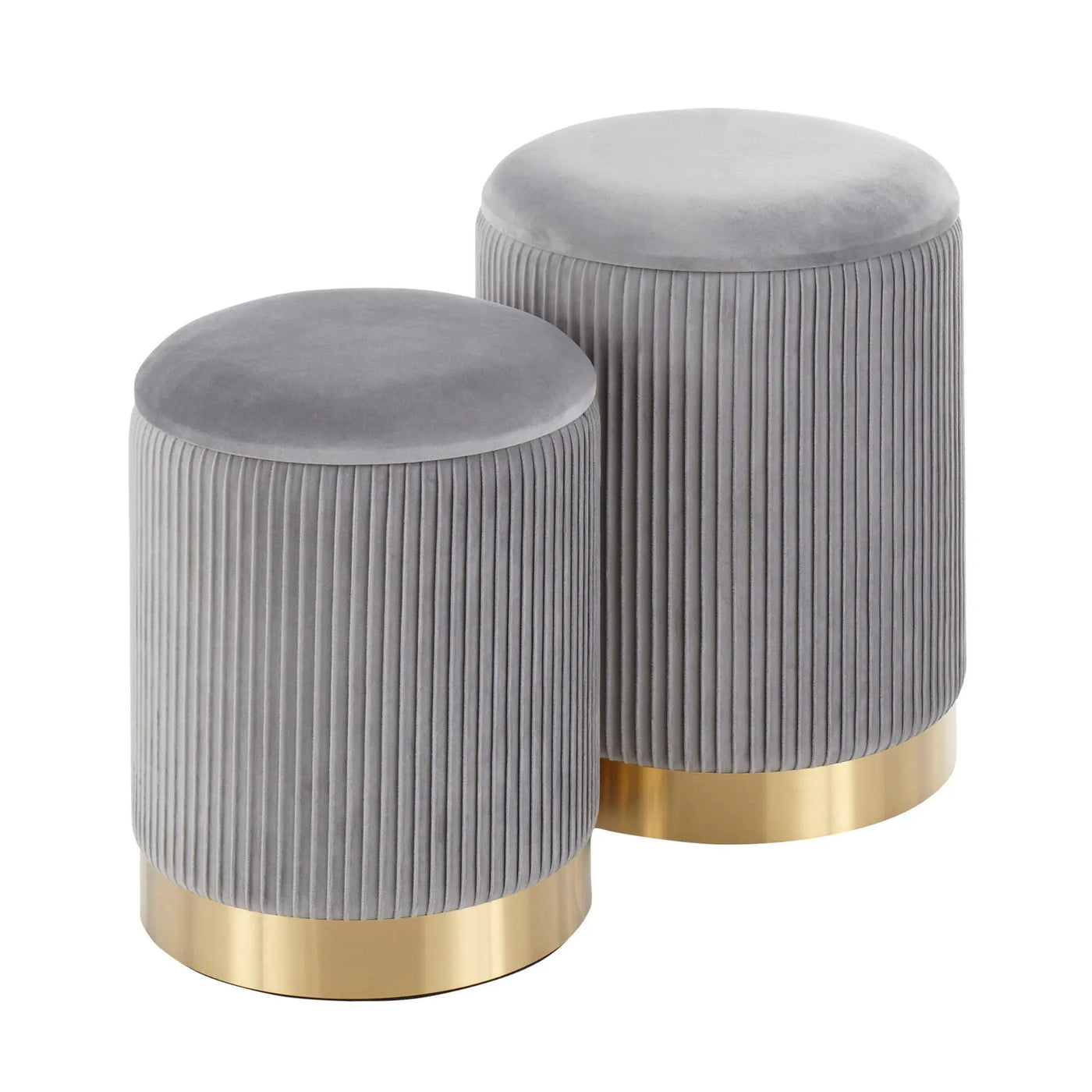 Marla - Contemporary Nesting Pleated Ottoman Set by HouseOfZazla