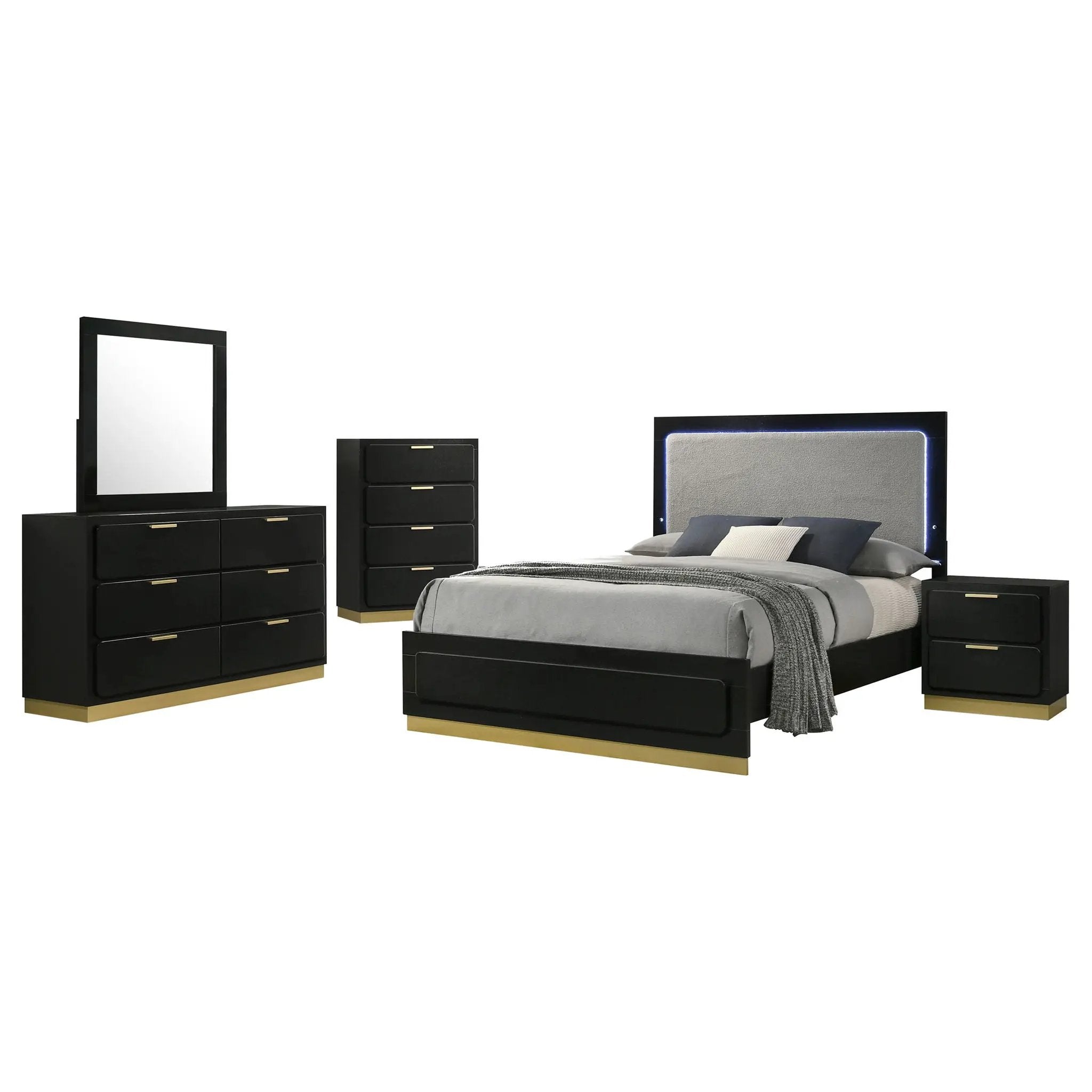 Caraway 5-piece Queen Bedroom Set Black by Unique Piece Furniture