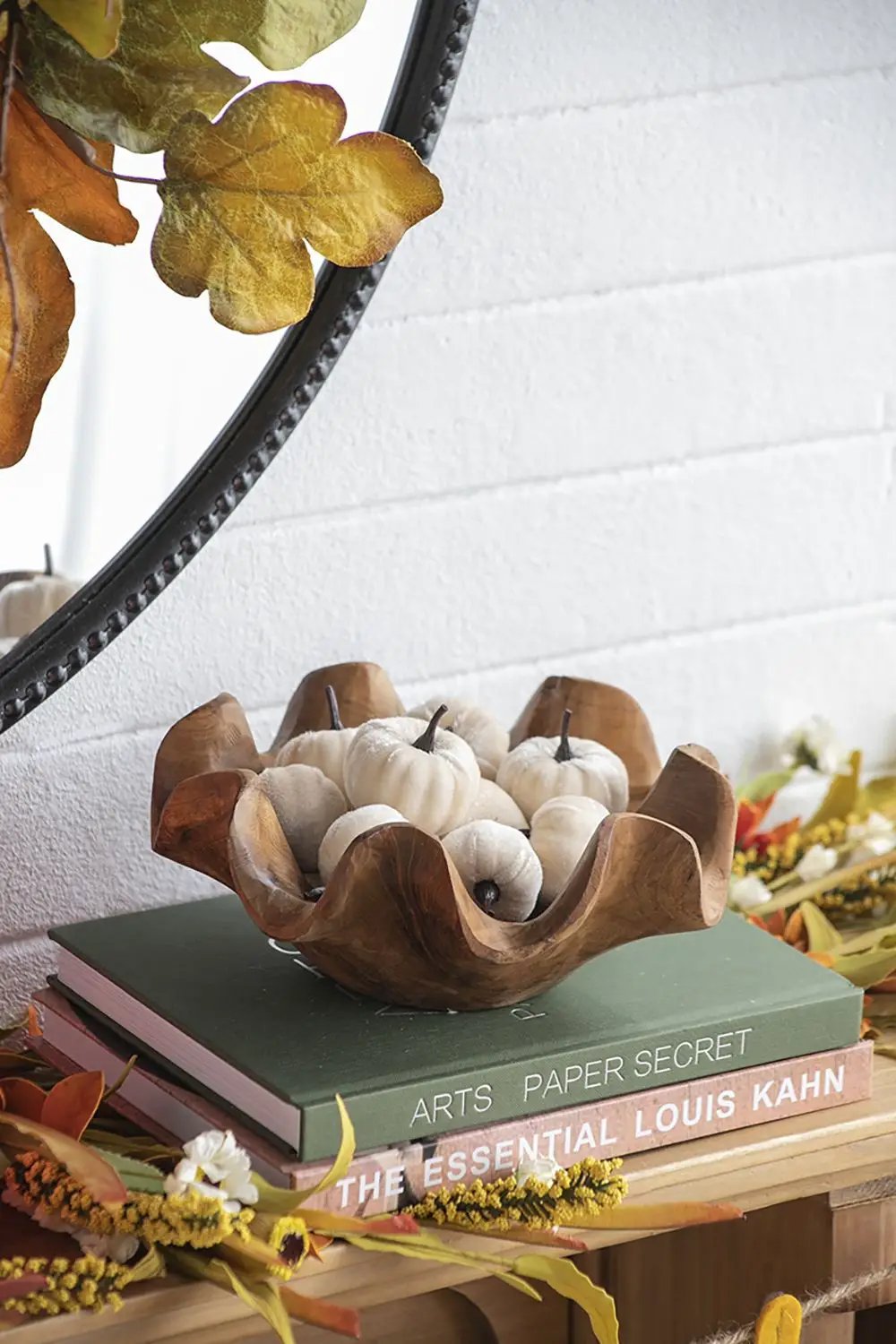 Velvety Pumpkin In Mesh Bag, Bag / 12, For Holiday Harvest Festival Fall Festival & Thanksgiving (Set of 4) - White by Unique Piece Furniture