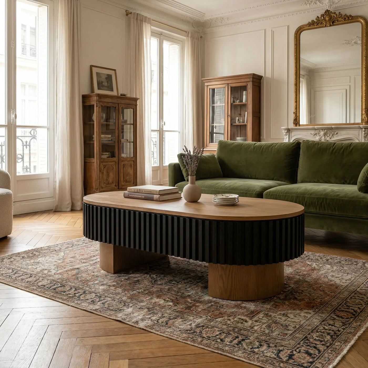 Elliptical Living Room Coffee Table With Hidden Storage And Removable Tabletop by HouseOfZazla