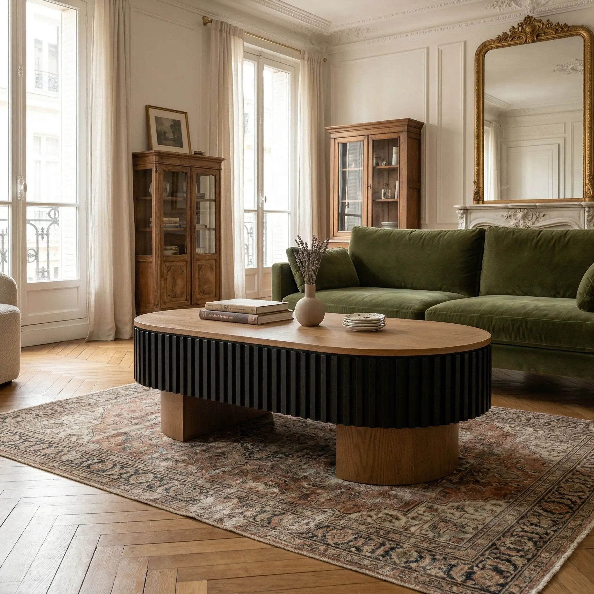 Elliptical Living Room Coffee Table With Hidden Storage And Removable Tabletop by HouseOfZazla